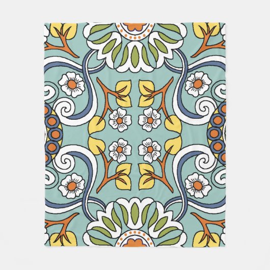 Couverture Polaire Médaillon Turc style Motif Vintage (Devant)