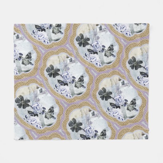 Couverture Polaire Médaillons floraux Abstraits (Devant (Horizontal))