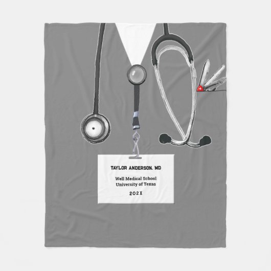 Couverture Polaire Médecin personnalisé (Devant)