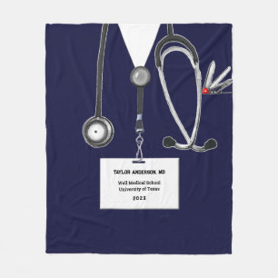 Couverture Polaire Médicale Docteur Fleece Blanche