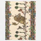 Couverture Polaire MEDIEVAL BESTIARY MAKING MUSIC Violinist Lion,Hare (Devant)