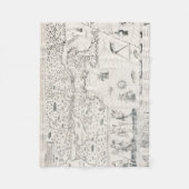 Couverture Polaire Medieval World Map Québec Nouvelle-France America (Devant)