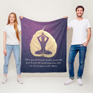 Couverture Polaire Méditation de l'enseignant de Yoga Pose Bodhi Leaf