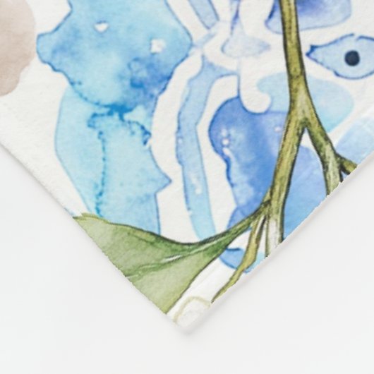 Couverture Polaire Mediterranean Blue Tile Limoncello Monogram Name (Coin)