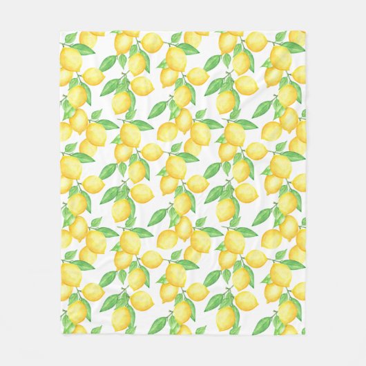 Couverture Polaire Mediterrenean Citrus Lemon pattern (Devant)