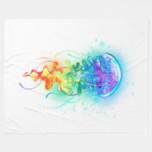 Couverture Polaire Méduse arc-en-ciel (Devant (Horizontal))