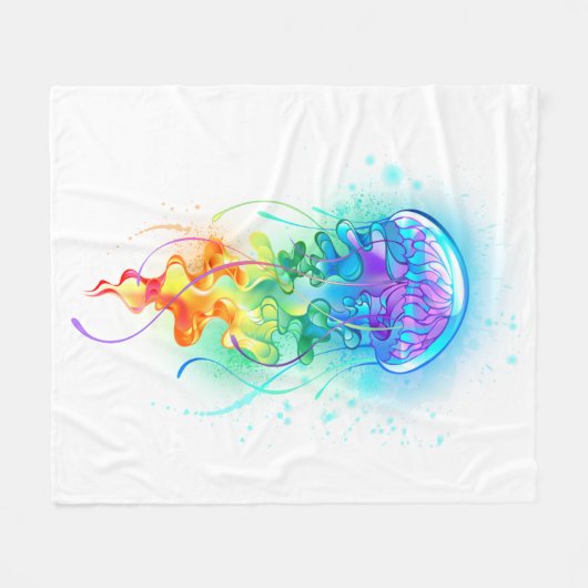 Couverture Polaire Méduse arc-en-ciel (Devant (Horizontal))