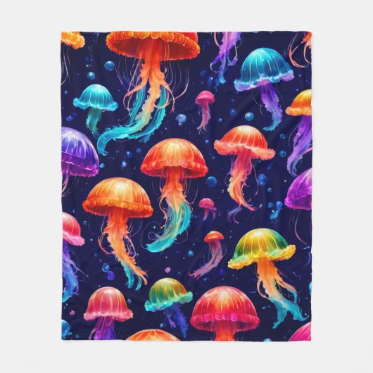 Couverture Polaire Méduse colorée (Devant)