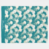 Couverture Polaire Méduse En Bleu Océan Été Saison Monogramme (Devant (Horizontal))