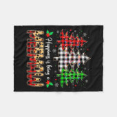 Couverture Polaire Meemaw Christmas Tree Xmas Buffalo Plaid Red White (Devant (Horizontal))
