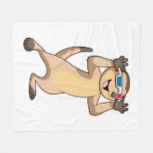 Couverture Polaire Meerkat avec lunettes (Devant (Horizontal))