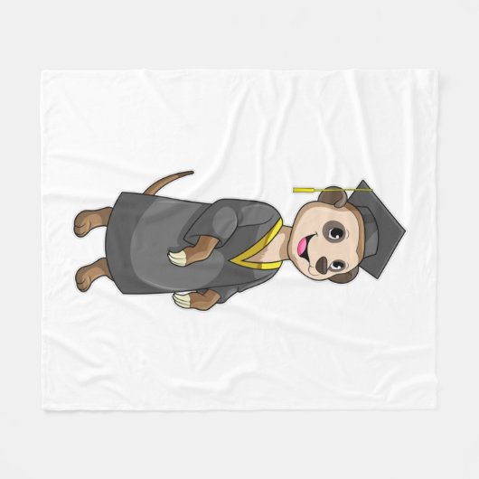 Couverture Polaire Meerkat comme étudiant avec diplôme (Devant (Horizontal))