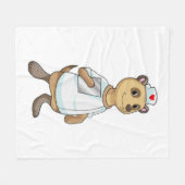 Couverture Polaire Meerkat comme infirmière avec coeur (Devant (Horizontal))