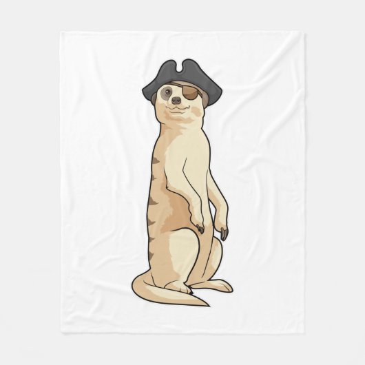 Couverture Polaire Meerkat comme Pirate avec casquette pirate (Devant)