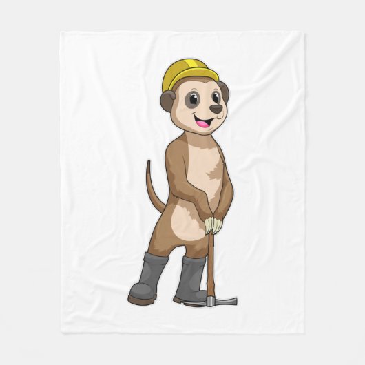 Couverture Polaire Meerkat en tant que mineur avec Pickaxe (Devant)