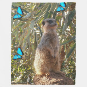 Couverture Polaire Meerkat Et Papillons,