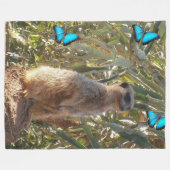 Couverture Polaire Meerkat Et Papillons, (Devant (Horizontal))
