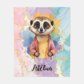 Couverture Polaire Meerkat Moderne Parties scintillant Pastel Imprime (Devant)