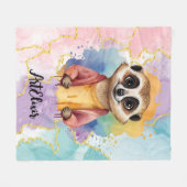 Couverture Polaire Meerkat Moderne Parties scintillant Pastel Imprime (Devant (Horizontal))
