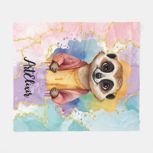 Couverture Polaire Meerkat Moderne Parties scintillant Pastel Imprime (Devant (Horizontal))