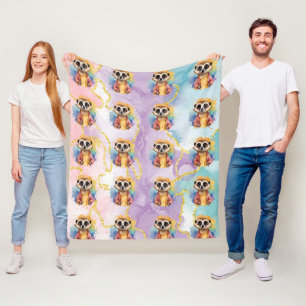 Couverture Polaire Meerkat Parties scintillant moderne Motif Pastel