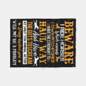 Couverture Polaire Méfiez-vous I Ride Horses Cheval cavalier Equestre (Devant (Horizontal))