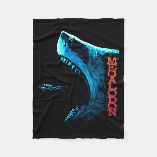 Couverture Polaire Megalodon Primeval Shark Dorsal Fin Teeth Ocean Pr (Devant)