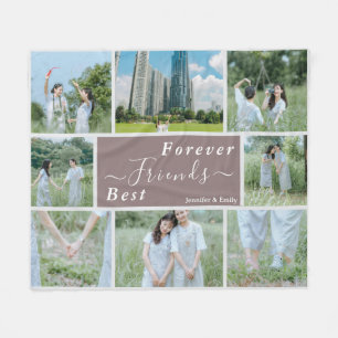 Couverture Polaire Meilleur Amis Forever Photo Personnalisée Blanche 