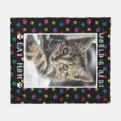 Couverture Polaire Meilleur Chat Maman Animal de compagnie Photo Empr (Devant (Horizontal))