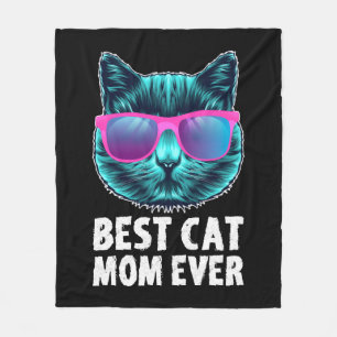 Couverture Polaire Meilleur Chat Maman Jamais mignonne Lunettes Drôle