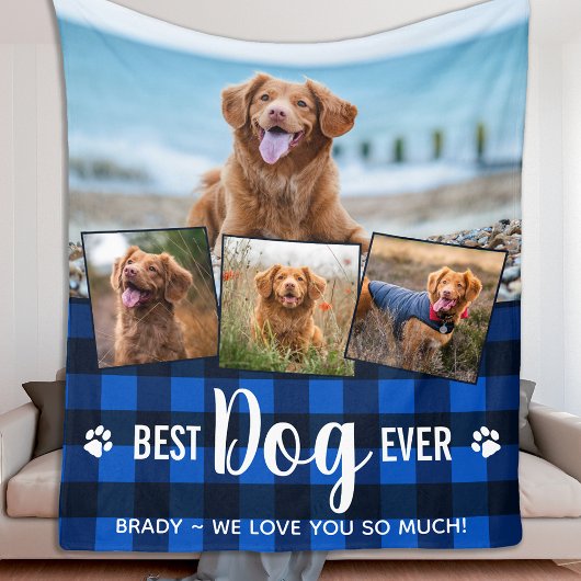 Couverture Polaire Meilleur Chien Jamais Buffle Bleu Plaid Photo Coll