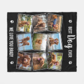 Couverture Polaire Meilleur Chien Jamais Custom Black Photo Collage (Devant (Horizontal))