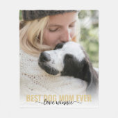 Couverture Polaire Meilleur Chien Maman Jamais Calligraphie (Devant)