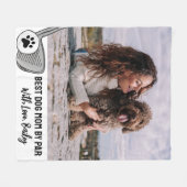 Couverture Polaire Meilleur Chien Maman Par Par Golf Fleece Blanche (Devant (Horizontal))