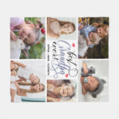 Couverture Polaire Meilleur Collage de photos de Grand-père (Devant (Horizontal))