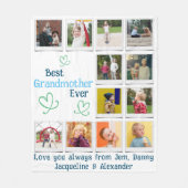 Couverture Polaire Meilleur collage photo de famille de grand-mère (Devant)