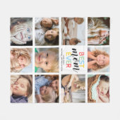 Couverture Polaire Meilleur Collage photo de Maman (Devant (Horizontal))