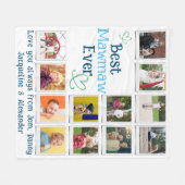 Couverture Polaire Meilleur Collage Photo Famille Mawmaw (Devant (Horizontal))