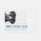 Couverture Polaire Meilleur Dane jamais American Fun Drapeau Chien ca (Devant (Horizontal))