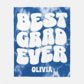 Couverture Polaire Meilleur Grad Ever Blue Tie Dye Graduation (Devant)