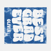Couverture Polaire Meilleur Grad Ever Blue Tie Dye Graduation (Devant (Horizontal))