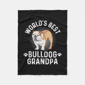 Couverture Polaire Meilleur grand-père Bulldog - Chien grand-père