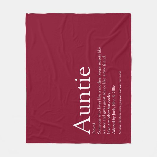 Couverture Polaire Meilleur Jour Tante Définition Bourgogne Amusant (Devant)