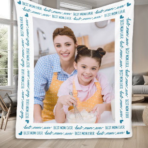 Couverture Polaire Meilleur MOM jamais personnalisé photo moderne