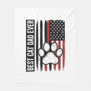 Couverture Polaire Meilleur papa chat patriote Design de drapeau de p