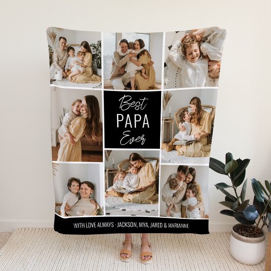 Couverture Polaire Meilleur PAPA Ever 8 photo personnalisée couvertur