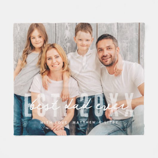 Couverture Polaire Meilleur papa Jamais Athlétisme Fête des pères pho (Devant (Horizontal))