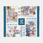 Couverture Polaire Meilleur papa jamais édité Année 4 Photo Bleu (Devant (Horizontal))