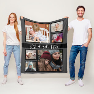 Couverture Polaire Meilleur papa jamais Fête des pères Multi photo Gr
