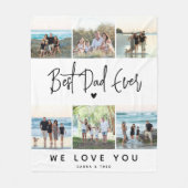 Couverture Polaire Meilleur Papa Script Photo Collage (Devant)